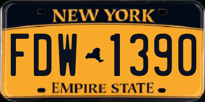 NY license plate FDW1390