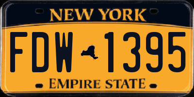 NY license plate FDW1395