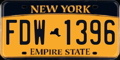 NY license plate FDW1396