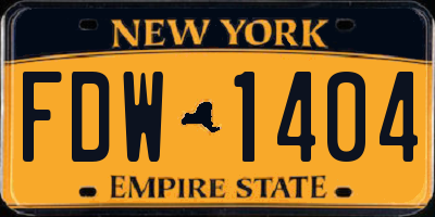 NY license plate FDW1404