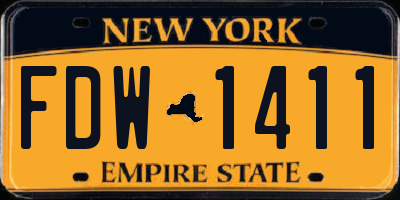 NY license plate FDW1411
