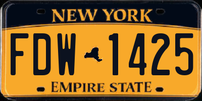 NY license plate FDW1425