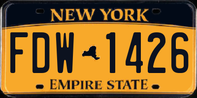 NY license plate FDW1426