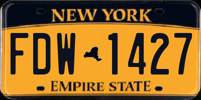 NY license plate FDW1427