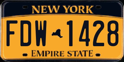NY license plate FDW1428