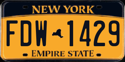 NY license plate FDW1429