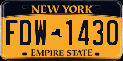 NY license plate FDW1430