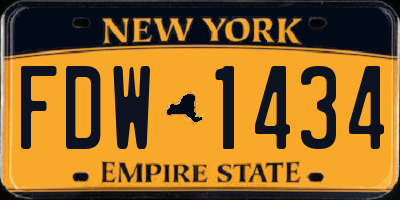 NY license plate FDW1434