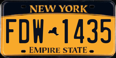 NY license plate FDW1435