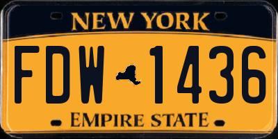 NY license plate FDW1436