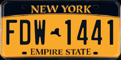 NY license plate FDW1441