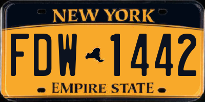 NY license plate FDW1442