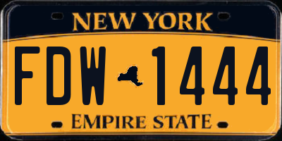 NY license plate FDW1444