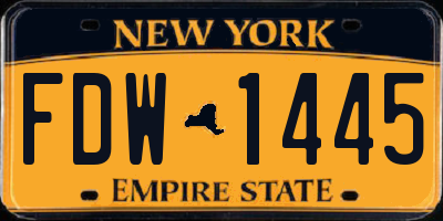 NY license plate FDW1445