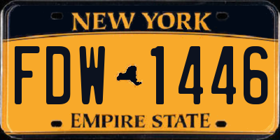 NY license plate FDW1446