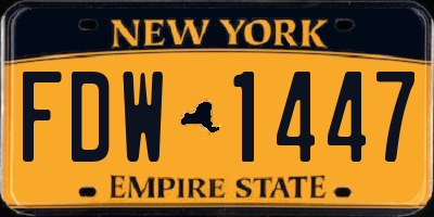 NY license plate FDW1447