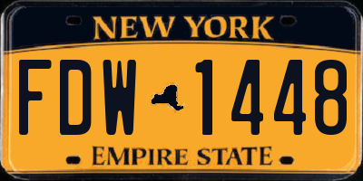 NY license plate FDW1448