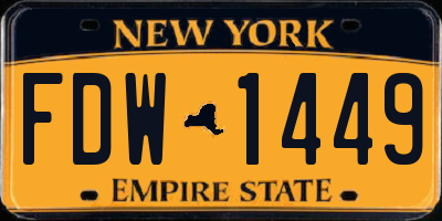 NY license plate FDW1449