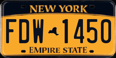 NY license plate FDW1450