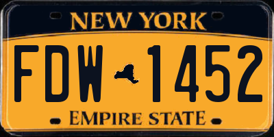 NY license plate FDW1452