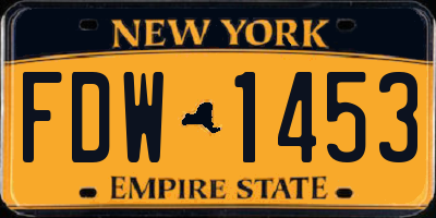 NY license plate FDW1453
