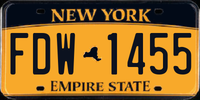 NY license plate FDW1455