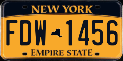 NY license plate FDW1456