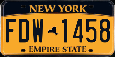 NY license plate FDW1458