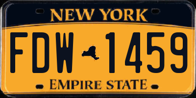 NY license plate FDW1459