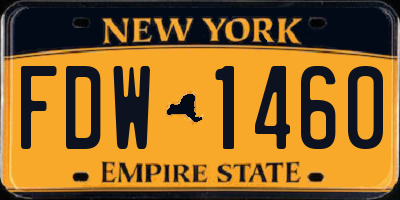 NY license plate FDW1460