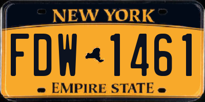 NY license plate FDW1461