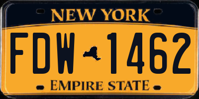 NY license plate FDW1462