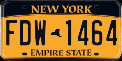 NY license plate FDW1464