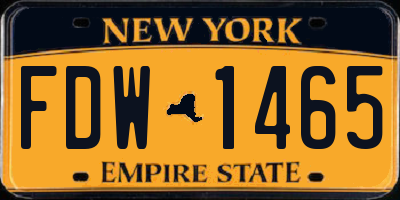NY license plate FDW1465