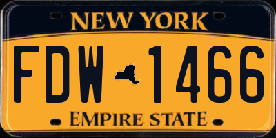 NY license plate FDW1466