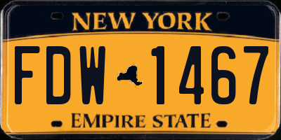 NY license plate FDW1467