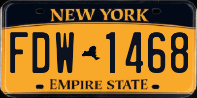 NY license plate FDW1468
