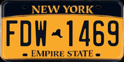 NY license plate FDW1469