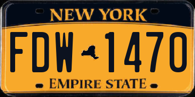 NY license plate FDW1470