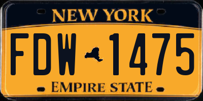 NY license plate FDW1475