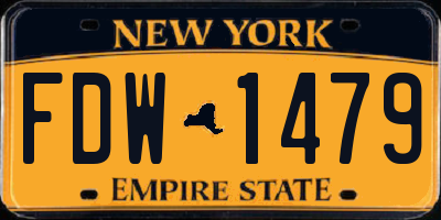 NY license plate FDW1479