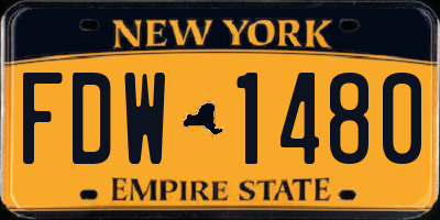 NY license plate FDW1480