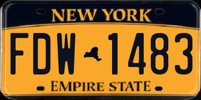 NY license plate FDW1483