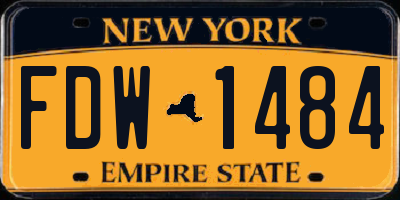 NY license plate FDW1484