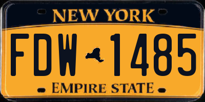 NY license plate FDW1485