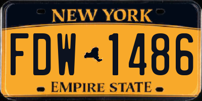 NY license plate FDW1486