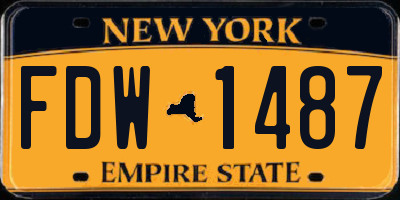 NY license plate FDW1487