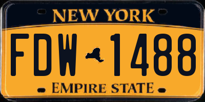 NY license plate FDW1488