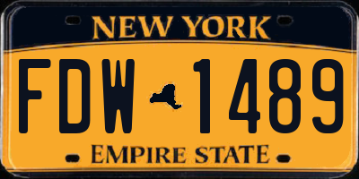 NY license plate FDW1489