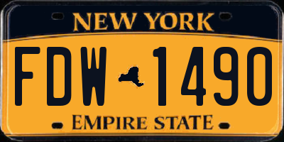 NY license plate FDW1490